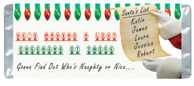 HD044 Santa List Candy Wrapper HD044 Santa List Candy Wrapper